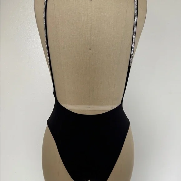 Black V-Neck Swimsuit - Picture 4 of 4